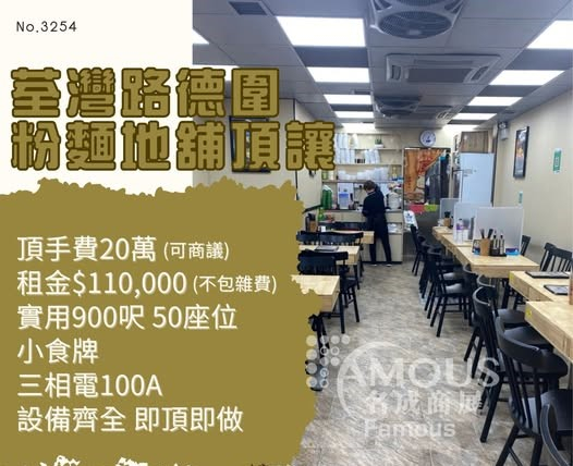 荃灣路德圍粉麵地舖頂讓